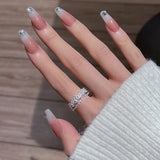 Anillos gemelos Cascada con circonitas