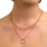Collar de Círculo Abierto de Tres Hileras | Dorado