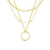 Collar de círculo abierto de tres hileras | Oro blanco