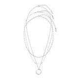 Collar de círculo abierto de tres hileras | Oro blanco