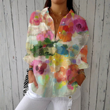 Inês - Blusa Acuarela Floral Elegante