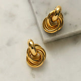 Pendientes Statement Interlocking | Oro blanco