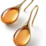 Pendientes de Gota de Cristal en Oro y Plata