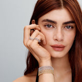 Pulsera pavé Cuban | Oro blanco