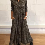 Vestido Largo Relajado Con Escote En V