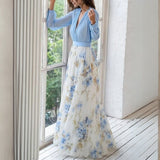 Elegante Vestido Maxi de Fiesta Floral de Verano