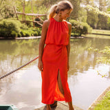 Lacey | Vestido Midi de Cuello Halter para Mujeres