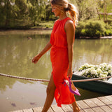 Lacey | Vestido Midi de Cuello Halter para Mujeres