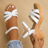 SANDALIAS DE TACÓN TEJIDAS