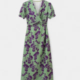 Elara Vestido Maxi con Nudo Frontal y Estampado Floral Delicado