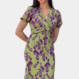 Elara Vestido Maxi con Nudo Frontal y Estampado Floral Delicado