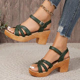 SANDALIAS DE TACÓN TEJIDAS