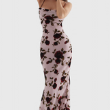 Irina Vestido Deslizante con Estampado Floral y Espalda Descubierta