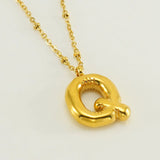 Collar especial de luz dorado de 18 quilates con esfera especial y letra inicial