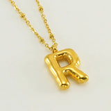 Collar especial de luz dorado de 18 quilates con esfera especial y letra inicial