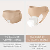 Tanga sin costuras con cubre camel toe (paquete de 5)