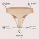 Tanga sin costuras con cubre camel toe (paquete de 5)