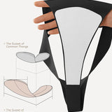 Tanga sin costuras con cubre camel toe (paquete de 5)