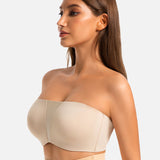 Sujetador bandeau sin tirantes con cobertura total y capa antideslizante