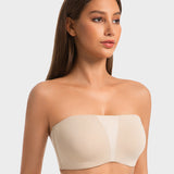 Sujetador bandeau sin tirantes con cobertura total y capa antideslizante