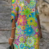 Zephyra | Vestido Midi Floral con Escote en V para Mujeres