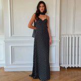 Vestido Maxi de Lunares Vintage con Escote en V