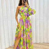 Elegante Vestido Fluido de Un Hombro para Eventos de Verano