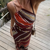 Vestido Maxi de Cuello Halter – Vestido Fluido de Silueta Resort para Mujeres