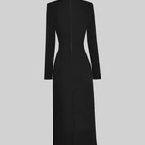 Mireille| Vestido Midi de Manga Larga con Cuello Alto para Mujeres