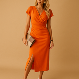 Arianne | Vestido Midi de Cuello en V para Mujeres