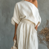 Conjunto de Top Off-Shoulder y Pantalones Ajustados de Sophie