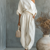 Conjunto de Top Off-Shoulder y Pantalones Ajustados de Sophie
