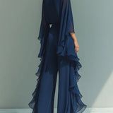 Top Nina con mangas acampanadas y pantalones con volantes