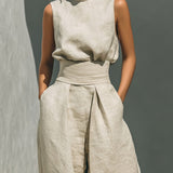 Conjunto de Top sin Mangas y Pantalones Amplios Sienna
