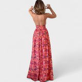 Floraria - Vestido largo con halteres