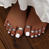 Set de 10 Anillos para Pies Estilo Bohemio con Formas Variadas