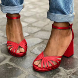 SANDALIAS DE TACÓN BICOLOR