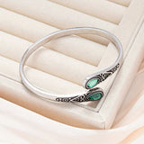 Pulsera Esmeralda Devereux | Oro blanco