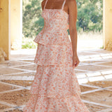 Alessandra | Vestido Midi Floral de Capas para Mujeres