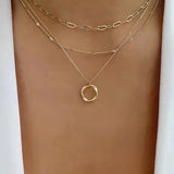 Collar vintage de cadenas superpuestas con colgante