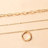 Collar vintage de cadenas superpuestas con colgante