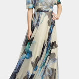 Sanaa Vestido Asimétrico de Un Hombro con Estampado Floral Abstracto