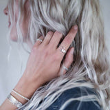 Anillo ajustable sencillo de plata 925