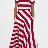 Lustra Vestido Maxi de Rayas con Corte Fluido y Caída Relajada