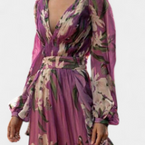 Roselle Vestido Floral Casual de Malla con Escote en V