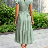 Jelena | Vestido Midi con Volantes para Mujeres