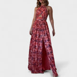 Floraria - Vestido largo con halteres