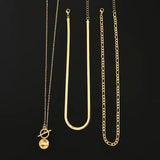 Collar de Capas de Moneda Texturizado Savira | Dorado