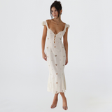Adelina | Vestido Midi Ajustado con Corte para Mujeres