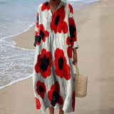 Elva - Vestido Maxi Floral en Rojo